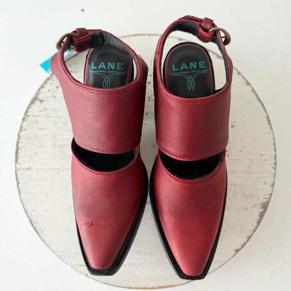 Lane Robin Mule Red Cowboy Boots Womens Western Short Ankle Snip Toe Size 5 - Picture 7 of 12